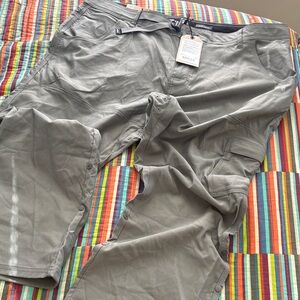 Prana stretch Zion pant two Convertible Cargo  in Olive Gray size 42 x 28 nwt